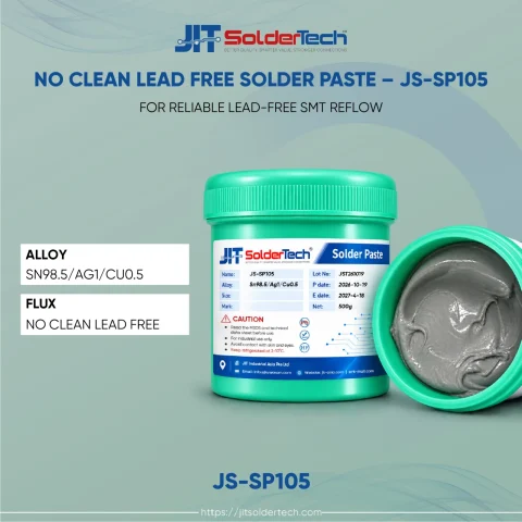 No Clean Lead Free Solder Paste – JS-SP105 (JS-SP105) specifications – JIT SolderTech