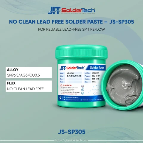 No Clean Lead Free Solder Paste – JS-SP305 (JS-SP305) specifications – JIT SolderTech