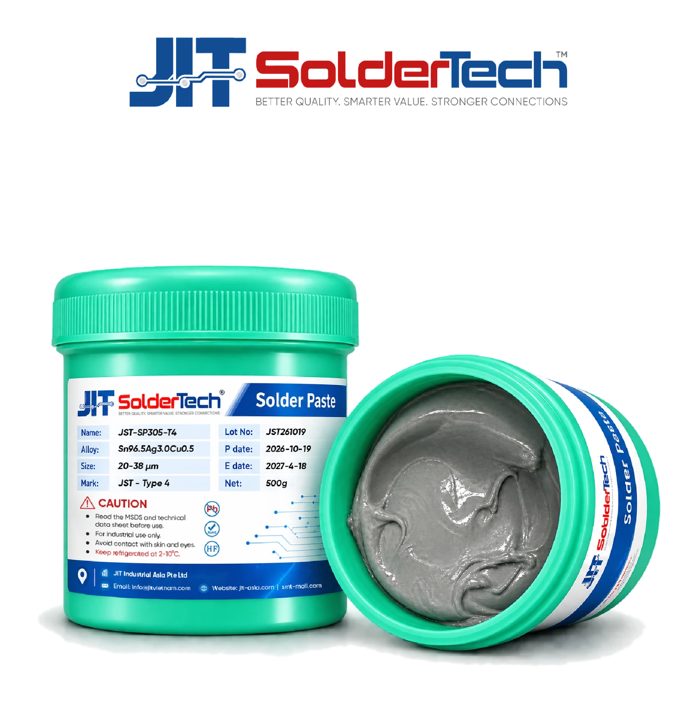 No-Clean Solder Paste SAC305 · Type 4 – JIT SolderTech