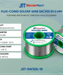 Flux-Cored Solder Wire SAC305 Ø1.0 mm (JST-SW305-10) specifications – JIT SolderTech